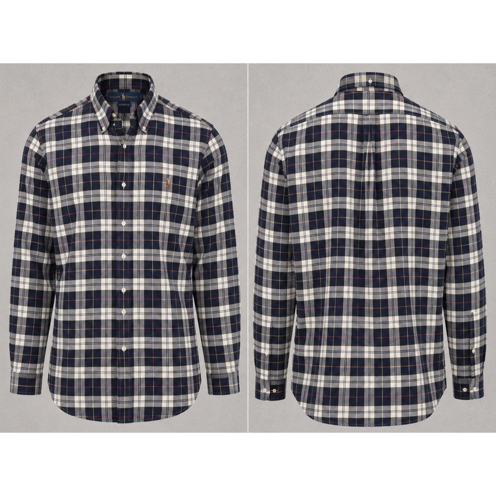 Vintage Ralph Lauren Shirt Mens L Plaid Classic Fit Long Sleeve Button Down